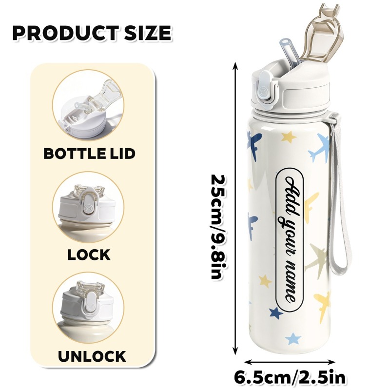 25oz Özel İsimli Uçak Desenli  - Reusable Straw incelemesi ve fiyatı